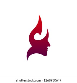 Head Fire logo concept, Mind fire logo, spirit mindset logo, flame head logo - Vector