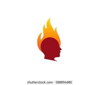 Head Fire Logo Design Element