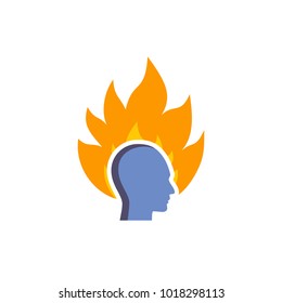 Head Fire Logo Icon Design