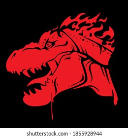 head of the fire TyRex vector illustration