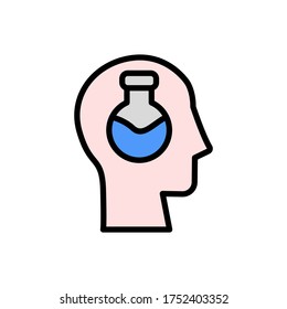 head flask icon. Simple color with outline vector elements of brain process icons for ui and ux, website or mobile application