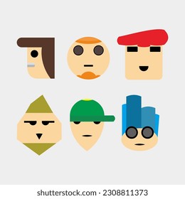 Head Flat Icon Design Soft Color