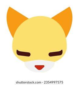 Head of fluffy domestic cat. Muzzle of domestic animal cartoon illustration. Pets concept. Sketchy geometric character, mascot. Colored flat vector isolated