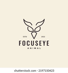 head focus eye owl bird hipster logo design