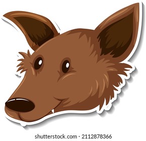 Head of Fox animal cartoon sticker illustration