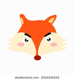 head fox cartoon illustration character. animal forest cartoon