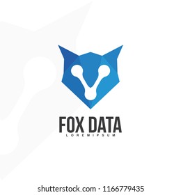 Head fox icon design concept with low poly style. Simple minimalism animal head icon vector. flat style design isolated on white background