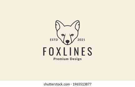 head fox lines art logo symbol icon vector graphic design illustration