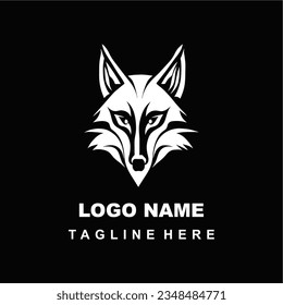 Head Fox Logo Flat Design Concept