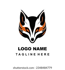 Head Fox Logo Flat Design Concept