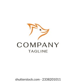 Head fox logo icon design template flat vector