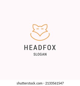 Head fox logo icon flat design template 