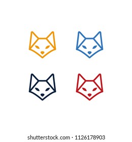 head fox logo minimalist graphic abstract template download modern shape