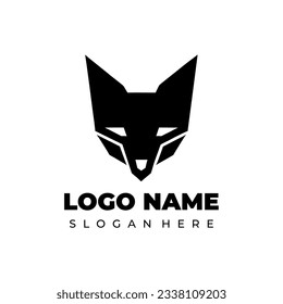 head fox logo simple black and white concept