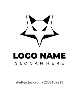 head fox logo simple black and white concept
