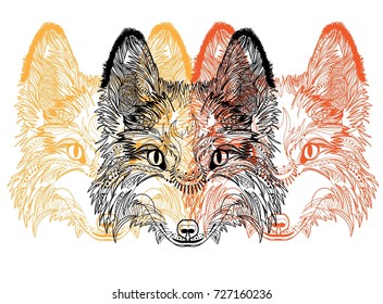 seamless pattern patterns foxes animals plyapah stock vector