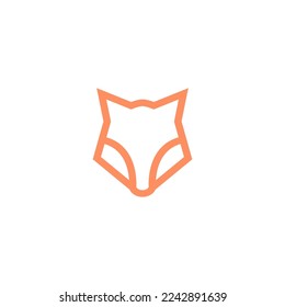 signo vectorial del diseño del logo de la cabeza de zorro naranja