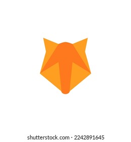 signo vectorial del diseño del logo de la cabeza de zorro naranja
