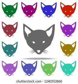 head of a fox silhouette icon. Elements of animals in multi color style icons. Simple icon for websites, web design, mobile app, info graphics
