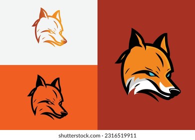 A head fox vector featured in a playful cartoon style.