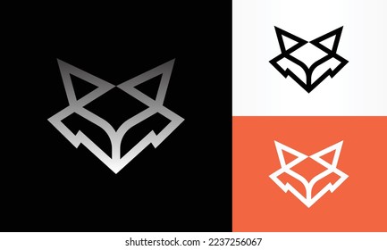 Head fox wolf logo design