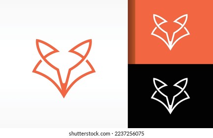 Diseño del logotipo del lobo del zorro de cabeza
