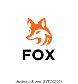 Cabeça Fox lobo simples logotipo design vetor ilustração	