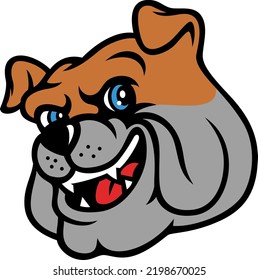 Head of Friendly Bulldog Smiling