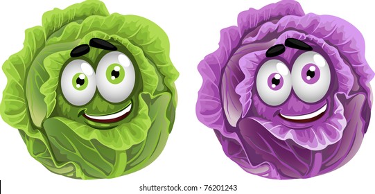 Head of fun purple and green cabbage