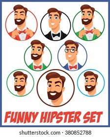 head funny hipster circle set