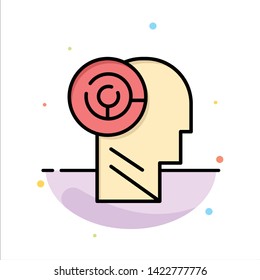 Head, Games, Mind, Target Abstract Flat Color Icon Template