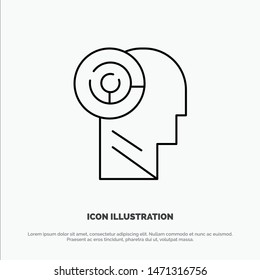 Head, Games, Mind, Target Line Icon Vector. Vector Icon Template background