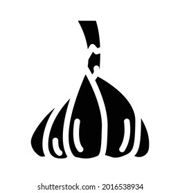 head of garlic glyph icon vector. head of garlic sign. isolated contour symbol black illustration