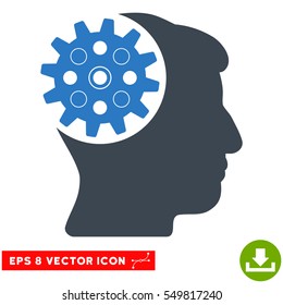 Head Gear EPS vector icon. Illustration style is flat iconic bicolor smooth blue symbol on white background.