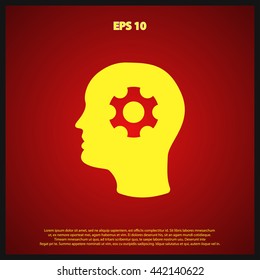head and gear icon
