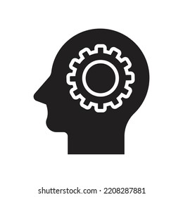 head gear icon. Gear in the Mind Icon, vector elements of brain process icons for ui and ux, website or mobile application