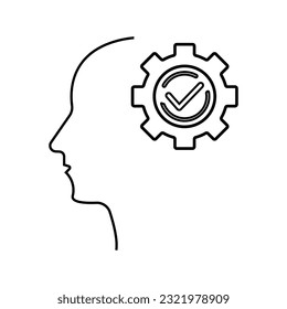 head gear icon. Simple line, outline vector elements of brain process icons for ui and ux, website or mobile application