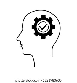 head gear icon. Simple line, outline vector elements of brain process icons for ui and ux, website or mobile application