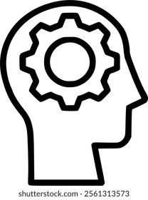 head gear icon. Simple line, outline vector elements of brain process icons for ui and ux, website or mobile application