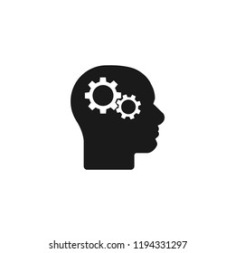 
Head and gear icon vector