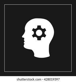 head and gear icon. head and gear vector illustration