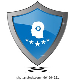 head and gear icon,vector illustration