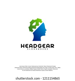 Head Gear logo vector, Head intelligence logo designs concept vector