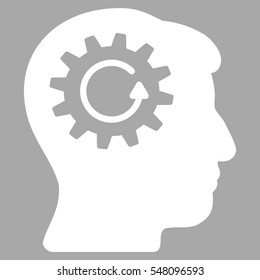 Head Gear Rotation vector icon. Style is flat graphic symbol, white color, silver background.