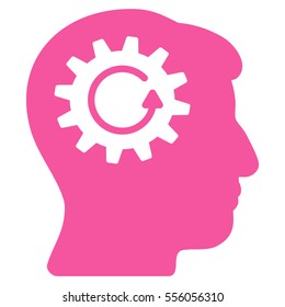 Head Gear Rotation vector icon. Style is flat graphic symbol, pink color, white background.