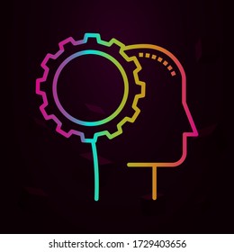 head, gear, settings nolan icon Simple thin line, outline vector of Business icons for ui and ux, website or mobile application