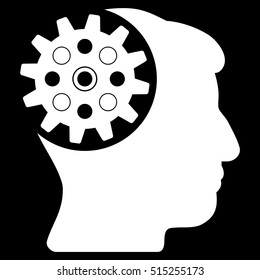 Head Gear vector icon. Style is flat graphic symbol, white color, black background.