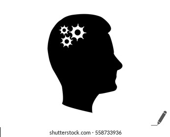 head, gear, vector illustration eps10