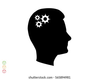 head, gear, vector illustration eps10