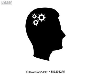 head, gear, vector illustration eps10